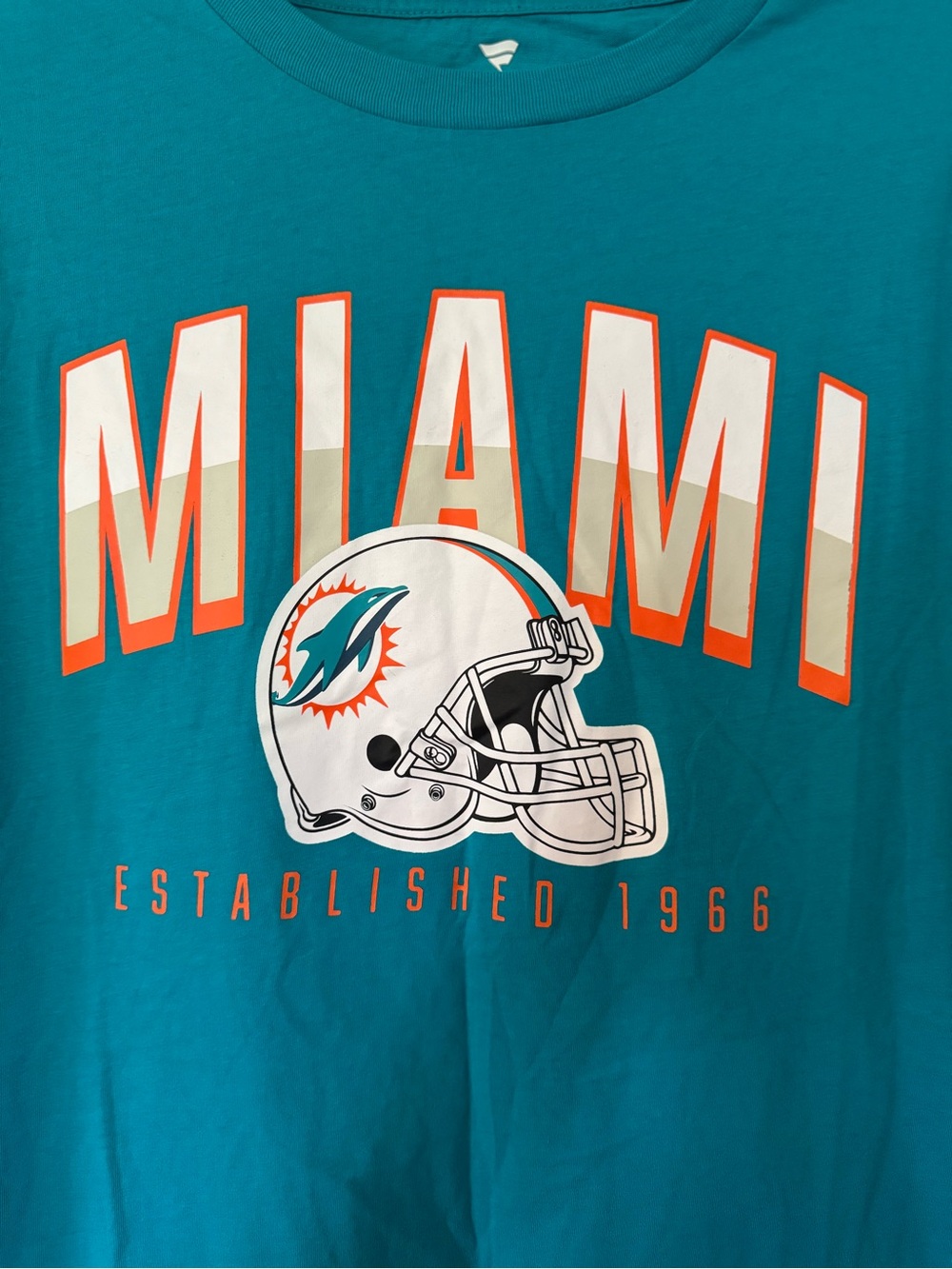NFL Fanatics Miami Dolphins Teal Graphic Tee Sz L